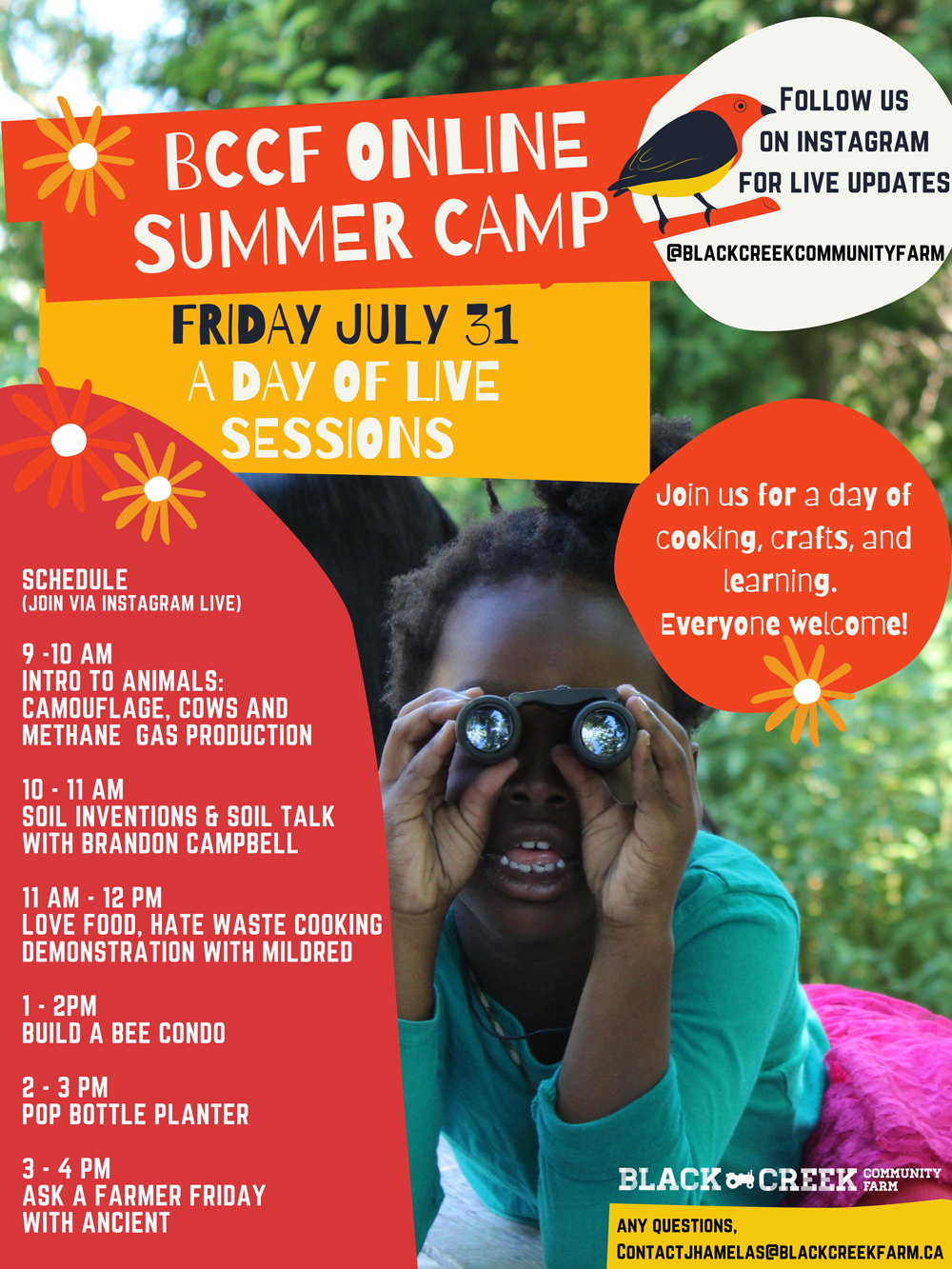 BCCF Online Summer Camp Poster - July 31st