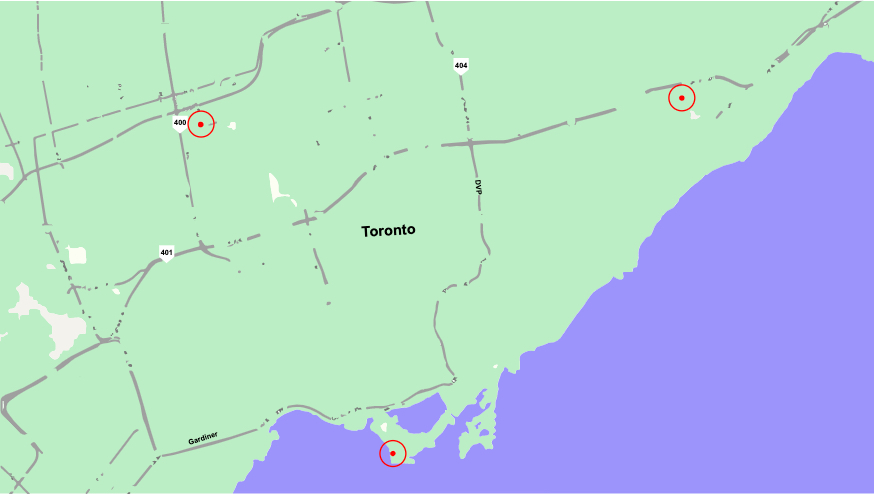 toronto map with key points